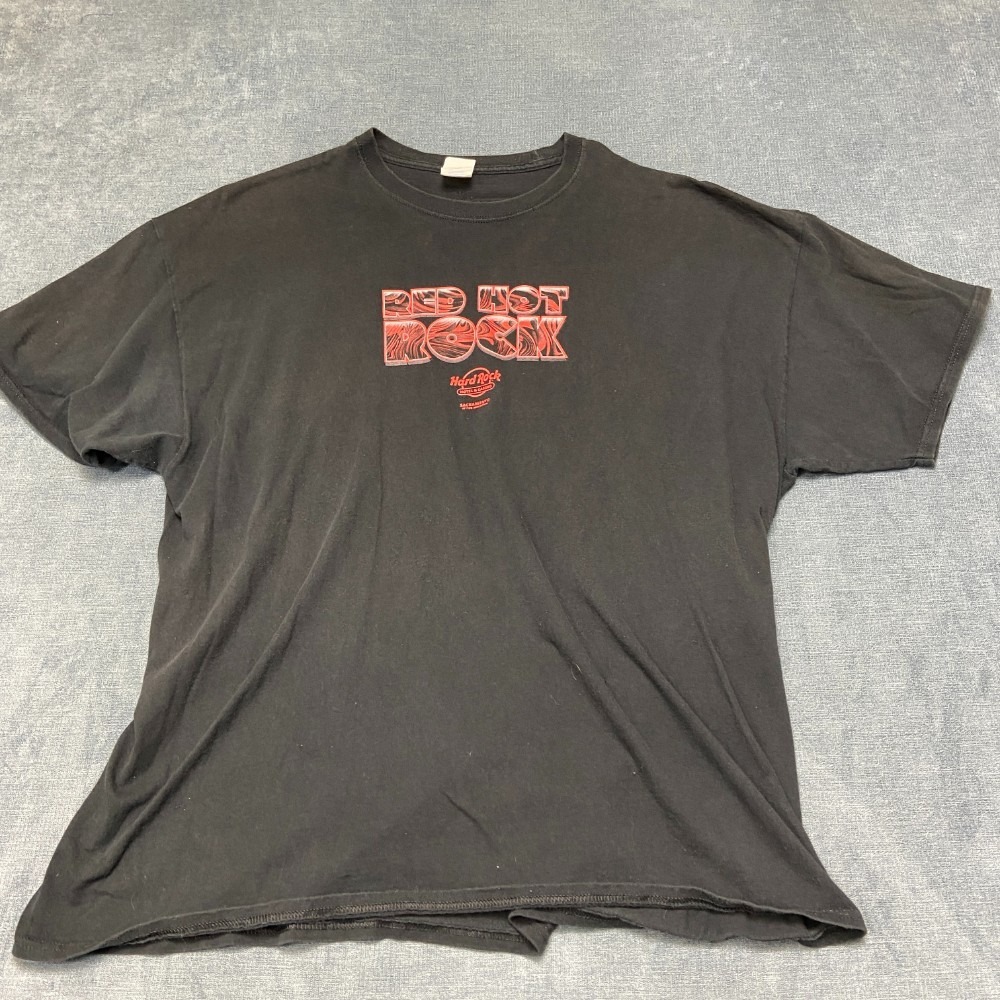 Port & Company Red Hot Rock T Shirt Mens 3XL Black Cotton Dark Wash Streetwear